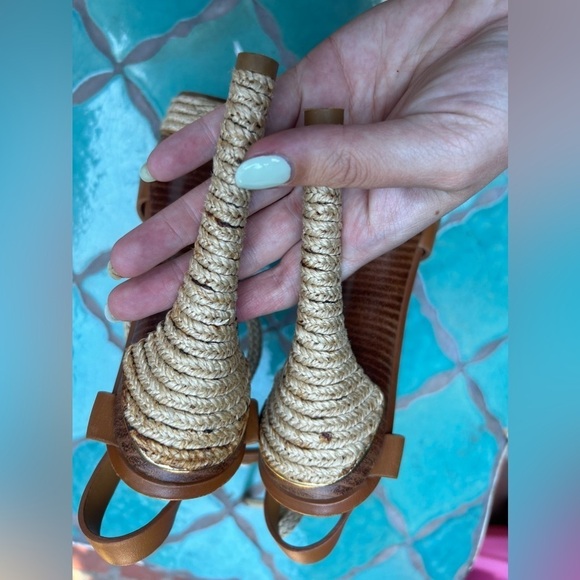 Ralph Lauren Strappy Leather and Jute Rope Sandal NEW - Picture 7 of 13